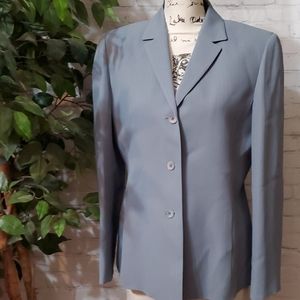 NWT Anne Klein Pinestriped Slate Blue Blazer